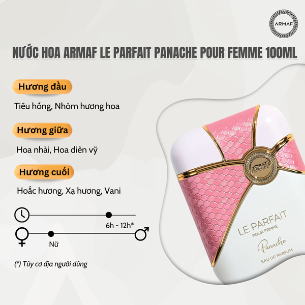 NƯỚC HOA NỮ ARMAF LE PARFAIT PANACHE POUR FEMME 100ML