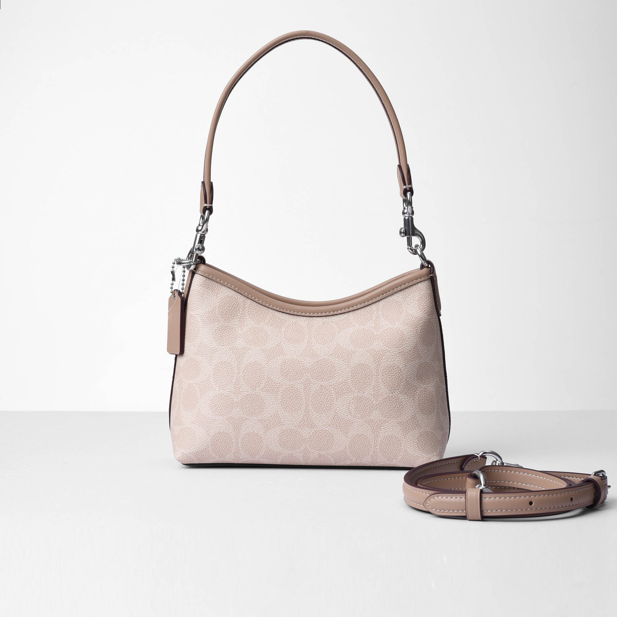 COACH SIGNATURE LAUREL MINI SHOULDER BAG - SAND