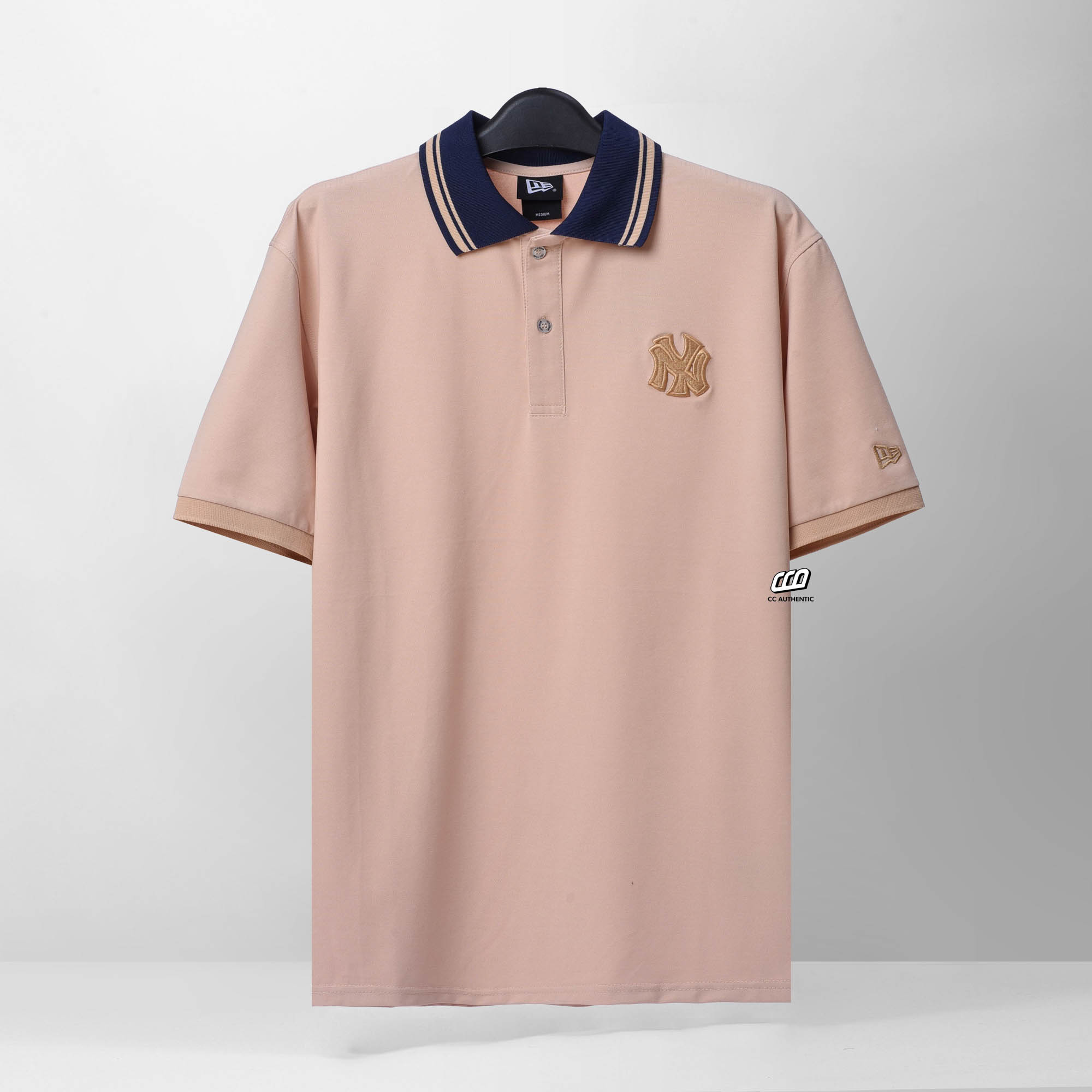 NEW ERA EMD LOGO POLO SHIRT - IVORY