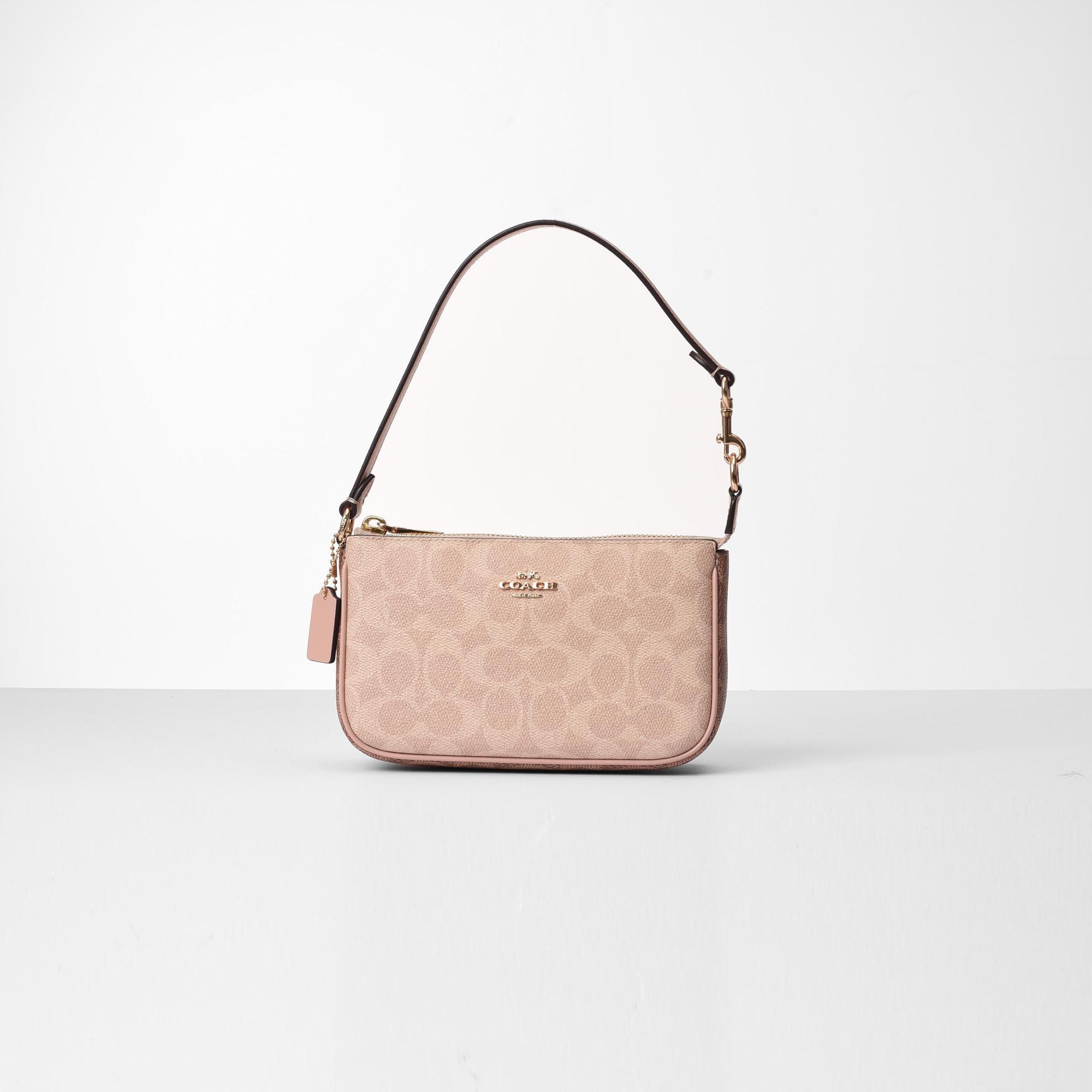 COACH SIGNATURE NOLITA BAG - SAND/PINK