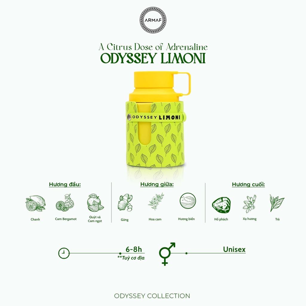 NƯỚC HOA UNISEX ARMAF ODYSSEY LIMONI FRESH EDITION 100ML