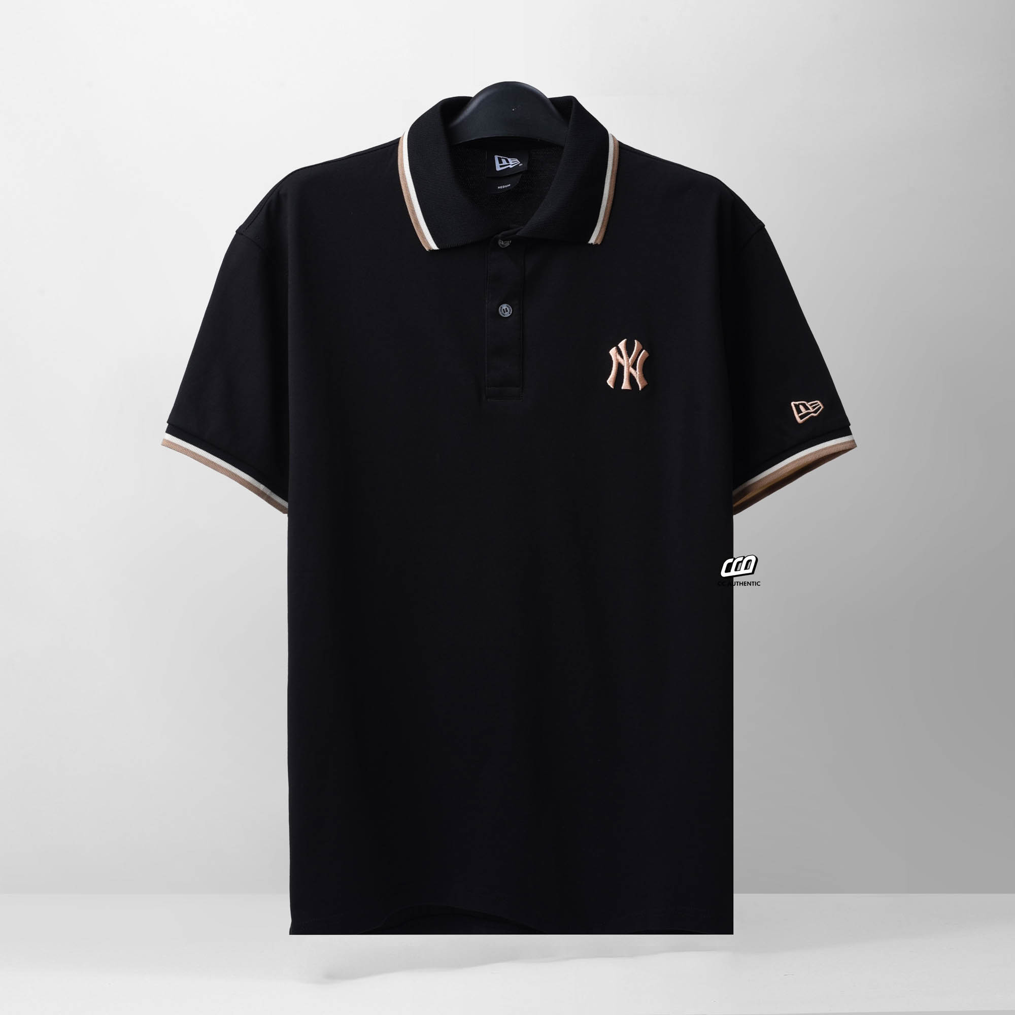 NEW ERA GOLDEN NY POLO SHIRT - BLACK