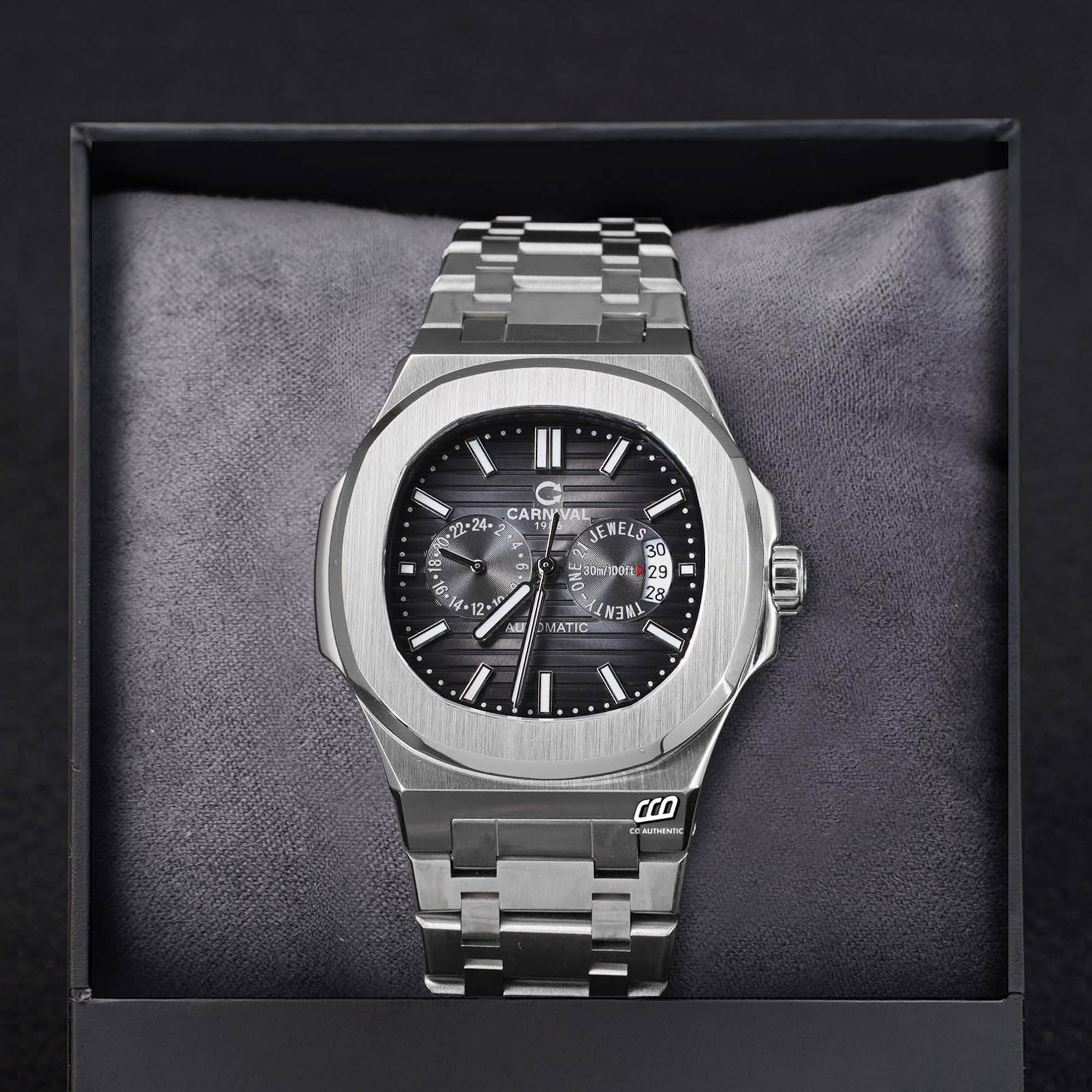 ĐỒNG HỒ NAM CARNIVAL 8158G VT XAM AUTOMATIC 41MM