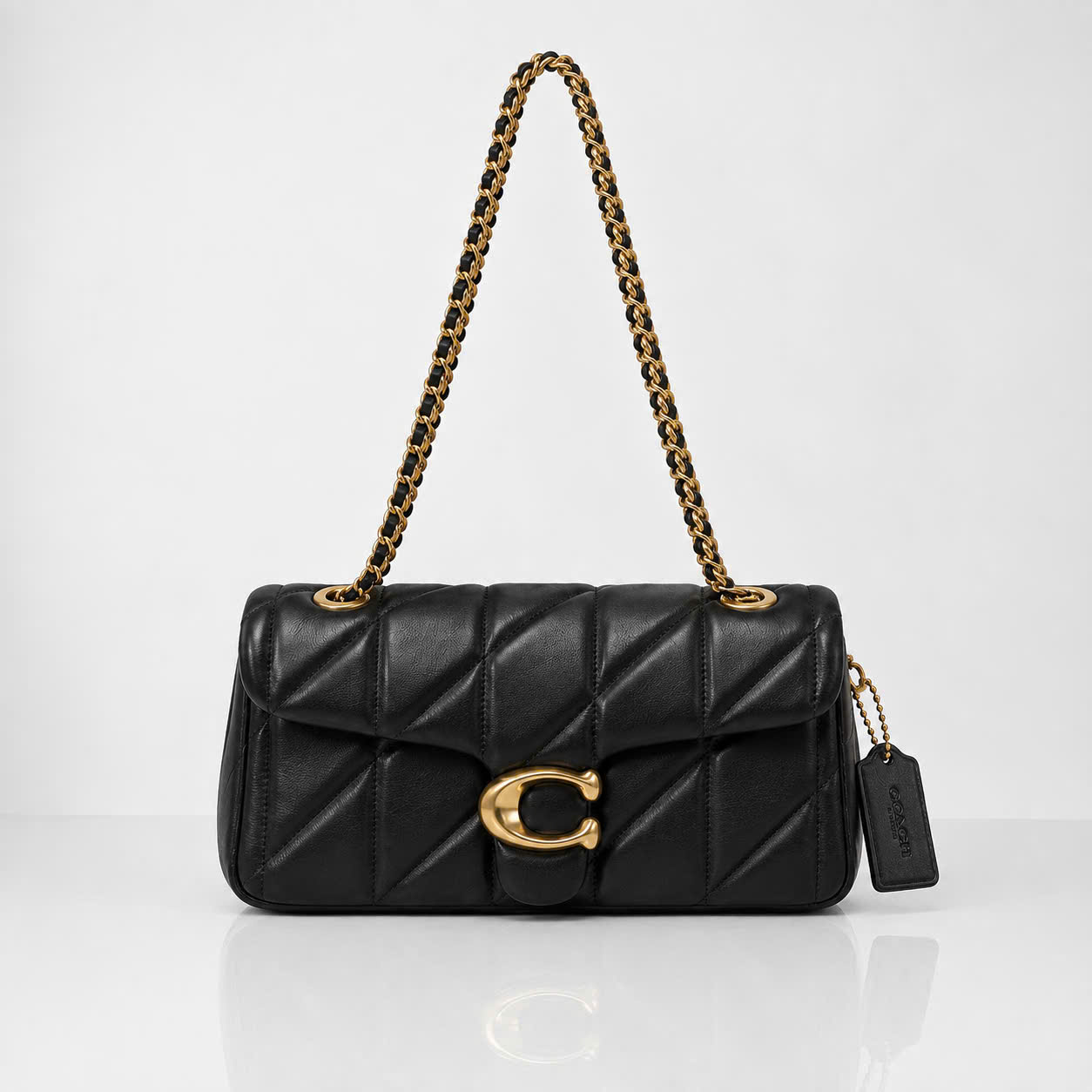 COACH TABBY 26 QUILTED SHOULDER BAG - BLACK