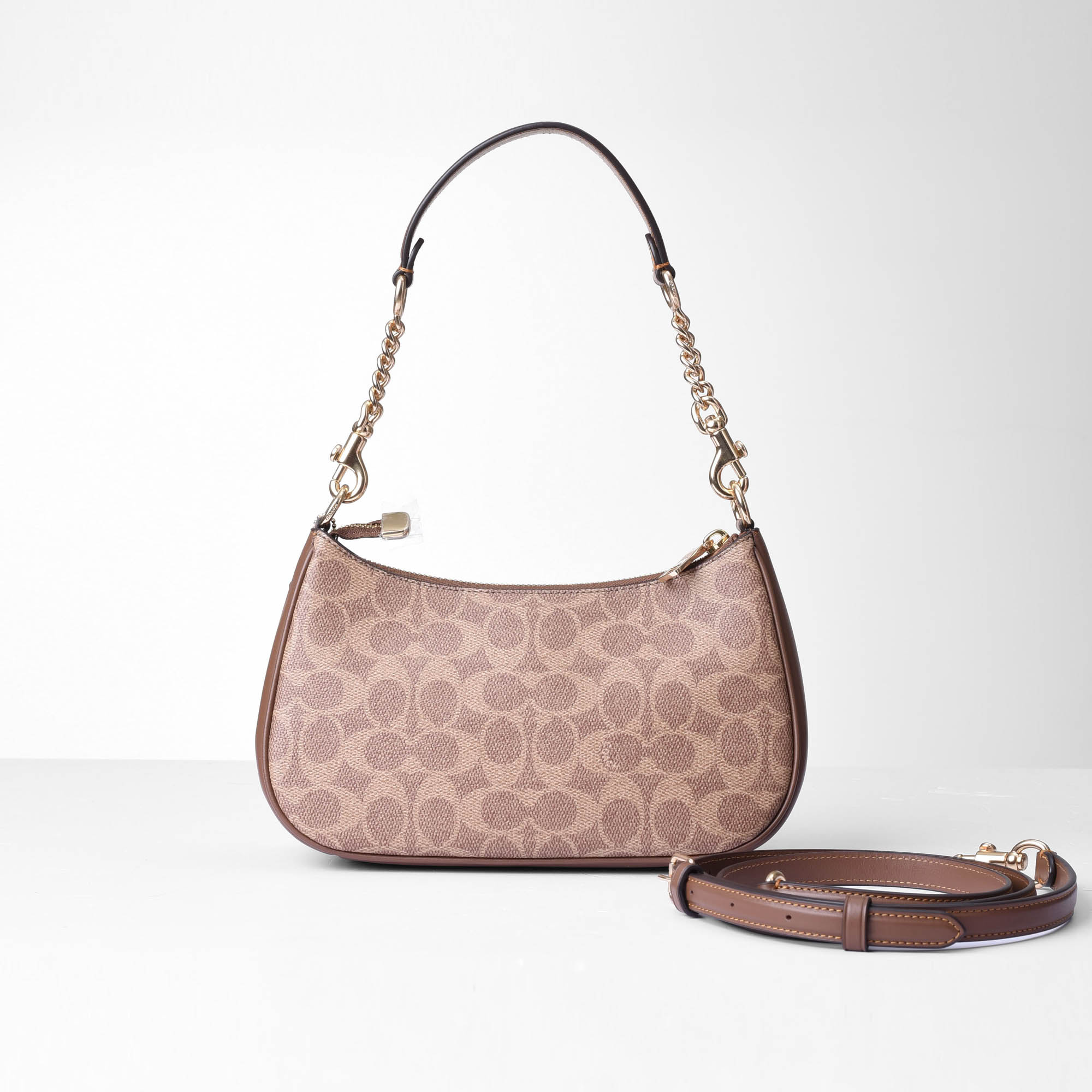 COACH SIGNATURE TERI BAG - BROWN