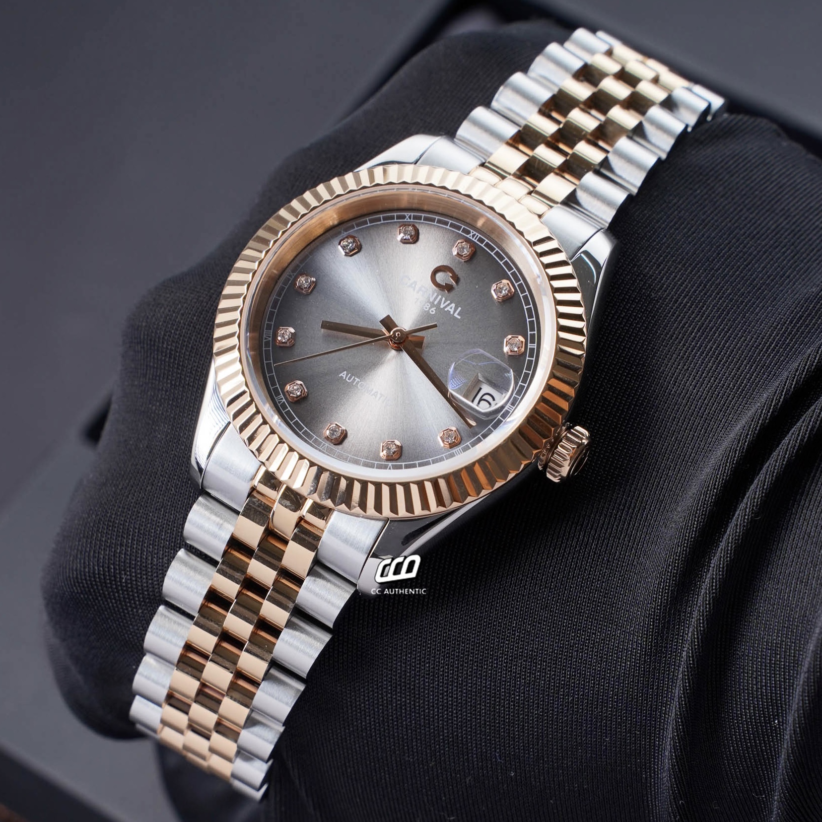 ĐỒNG HỒ NAM CARNIVAL 8250G CH XAM AUTOMATIC 38MM